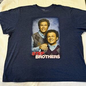Step Brothers Movie Family Potrait Graphic T-shirt Men’s 4XL Blue Short Sleeve